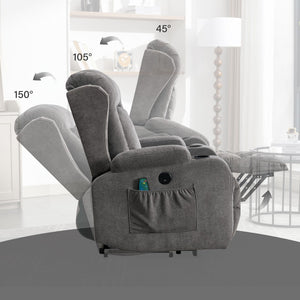 English Elm Power Lift Recliner with Heat Massage and Usb Port for Elderly Living Room Use W1521S00016