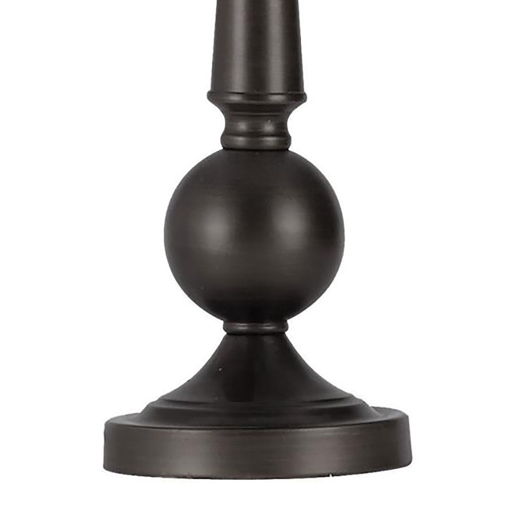 English Elm Bronze Classic Table Lamps Set of 2 with Beige Empire Shades, 27" Metal Base, 3-Way Lighting Elegance B062P145609