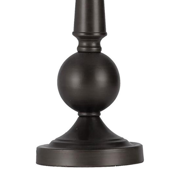 English Elm Bronze Classic Table Lamps Set of 2 with Beige Empire Shades, 27" Metal Base, 3-Way Lighting Elegance B062P145609