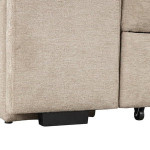 English Elm 104.5" Reversible L-shaped Sectional Sleeper Sofa with Storage Chaise and Linen Chenille Fabric Cream SG000432AAA