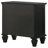 English Elm Black 3-Drawer Nightstand With Pull Out Tray