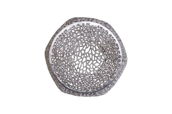 English Elm ET3403-18 Modern Aluminum Casting Side Table for Contemporary Living Rooms — Durable, Chic Accent Piece Silver G150108422