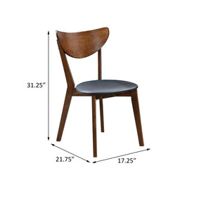 English Elm Dark Walnut Faux Leather Dining Chairs Set of 2 — Mid-Century Modern Open-Back Seats, Walnut Legs, Durable Comfort (Pack) B062P145496