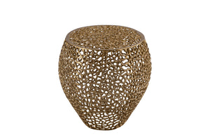 English Elm ET3403-18 Modern Aluminum Casting Side Table for Contemporary Living Rooms — Durable, Chic Accent Piece Gold G150108421