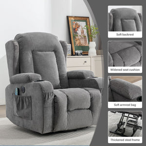 English Elm Power Lift Recliner with Heat Massage and Usb Port for Elderly Living Room Use W1521S00016