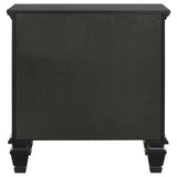 English Elm Black 3-Drawer Nightstand With Pull Out Tray