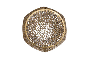English Elm Et3403-18 Cast Aluminum Cube Side Table Geometric Accent for Modern Living Spaces Gold B009140736