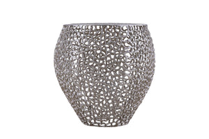 English Elm ET3403-18 Modern Aluminum Casting Side Table for Contemporary Living Rooms — Durable, Chic Accent Piece Silver G150108422