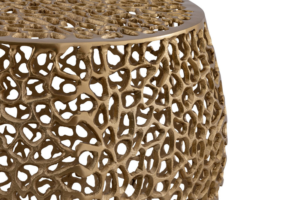 English Elm ET3403-18 Modern Aluminum Casting Side Table for Contemporary Living Rooms — Durable, Chic Accent Piece Gold G150108421