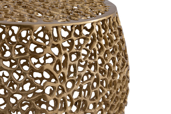 English Elm ET3403-18 Modern Aluminum Casting Side Table for Contemporary Living Rooms — Durable, Chic Accent Piece Gold G150108421