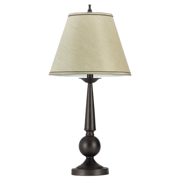 English Elm Bronze Classic Table Lamps Set of 2 with Beige Empire Shades, 27" Metal Base, 3-Way Lighting Elegance B062P145609