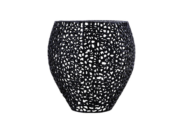 English Elm Et3403-18 Cast Aluminum Cube Side Table Geometric Accent for Modern Living Spaces Black B009140735