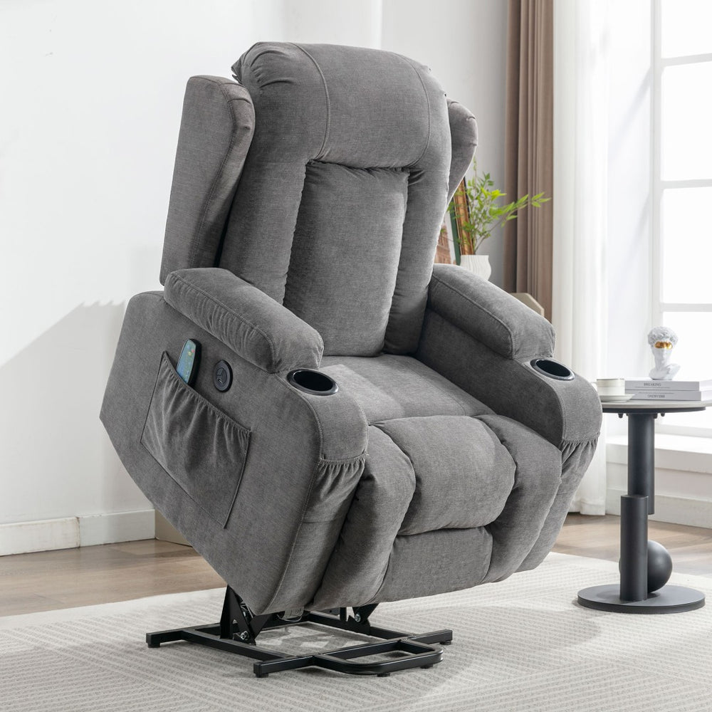 English Elm Power Lift Recliner with Heat Massage and Usb Port for Elderly Living Room Use W1521S00016