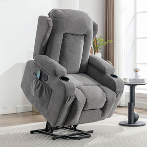 English Elm Power Lift Recliner with Heat Massage and Usb Port for Elderly Living Room Use W1521S00016