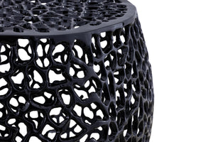 English Elm ET3403-18 Modern Aluminum Casting Side Table for Contemporary Living Rooms — Durable, Chic Accent Piece Black G150108420