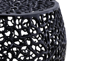 English Elm Et3403-18 Cast Aluminum Cube Side Table Geometric Accent for Modern Living Spaces Black B009140735