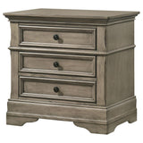 English Elm Wheat Rectangular 3-Drawer Nightstand