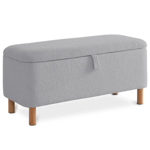 English Elm Basics Boucle Lift Top Storage Bench with Hidden Compartment for Entryway or Bedroom W1805137546