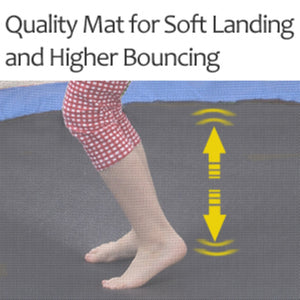 English Elm 55'' Kids Trampoline with Galvanized Steel Frame Foam Padded Enclosure and Ocean Balls Blue MX314556AAC