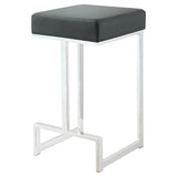 Modern Chic Black & Chrome Upholstered Counter Stool with Plush Padding - 14.50 x 14.50 x 25.00