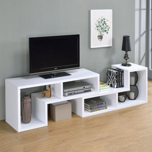 English Elm White Convertible Bookcase — Modern L-Shaped White Shelf Unit with 4 Open Shelves, Versatile Storage & TV Stand Friendly B062P145552