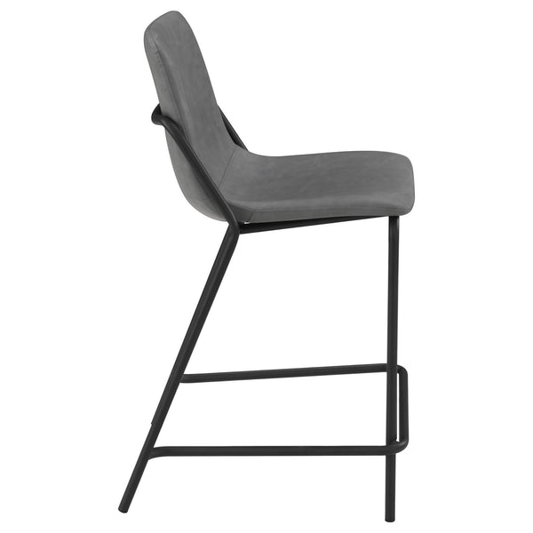 English Elm Grey Counter Height Stools Set Of 2 - Modern Comfort With Sleek Design & Durable Black Base B062P145615