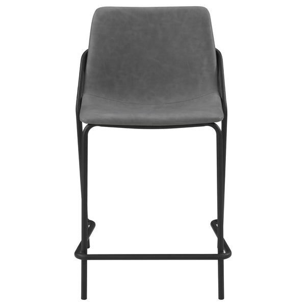 English Elm Grey Counter Height Stools Set Of 2 - Modern Comfort With Sleek Design & Durable Black Base B062P145615