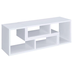 English Elm White Convertible Bookcase — Modern L-Shaped White Shelf Unit with 4 Open Shelves, Versatile Storage & TV Stand Friendly B062P145552