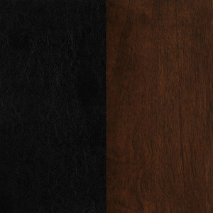 English Elm Black Upholstered Game Chair with Casters — Tobacco Poplar Frame, Leatherette Comfort, Classic Lines, Mobile Elegance B062P145543