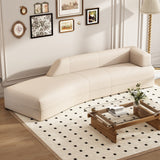 English Elm 109.4" Curved Chaise Lounge Modern Indoor Sofa Couch For Living Room, Beige(Old Sku:Wf313109Aaa)