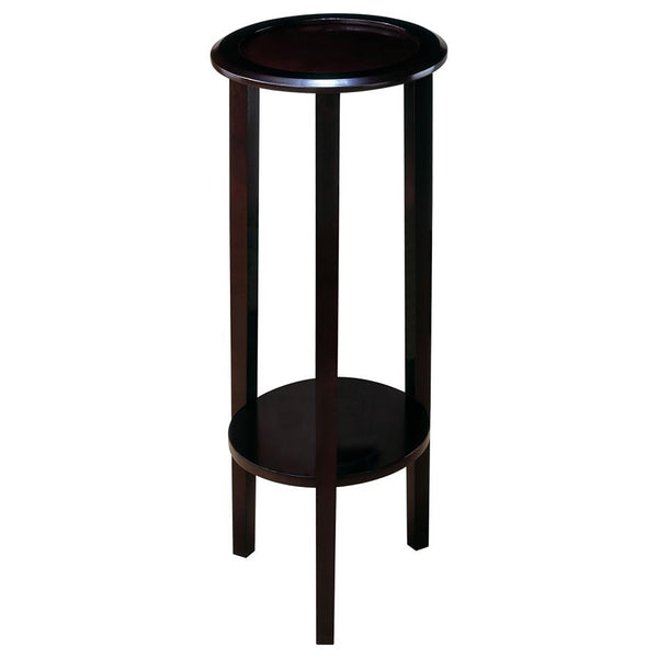 English Elm Espresso Round Accent Table with Open Shelf — Compact Espresso Side Table for Lamps, Plants & Serving B062P145503