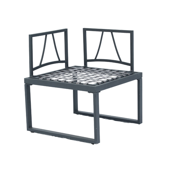 English Elm 4 Piece L-Shaped Patio Wicker Sectional Sofa Set With Dark Grey Cushions & Side Table For Outdoor Comfort W329S00031