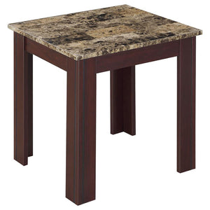 English Elm Brown 3-Piece Occasional Set with Faux Marble Tops, Two-Tone Finish & Straight Legs for Modern Living Room DecorBrown 3-Piece Occasional Set with Faux Marble Tops, Two-Tone Finish & Straight Legs for Modern Living Room Decor B062P145520