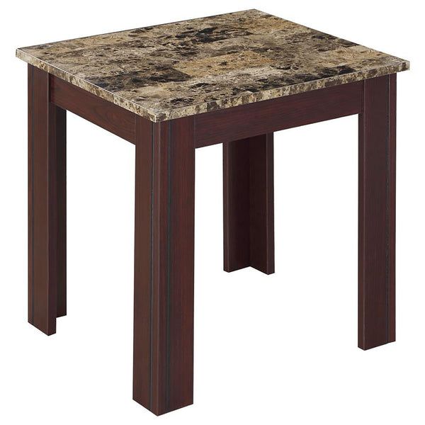English Elm Brown 3-Piece Occasional Set with Faux Marble Tops, Two-Tone Finish & Straight Legs for Modern Living Room DecorBrown 3-Piece Occasional Set with Faux Marble Tops, Two-Tone Finish & Straight Legs for Modern Living Room Decor B062P145520