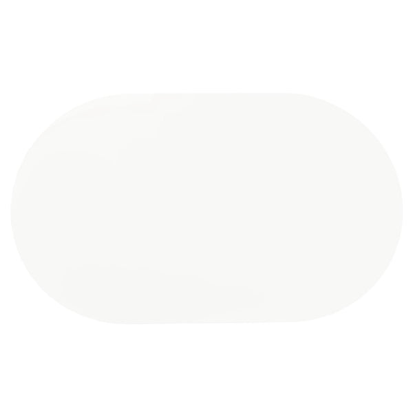 English Elm White Retro Diner Oval Dining Table with Chrome Rim and Curved Legs, 60" Modern Vintage Chic B062P145534