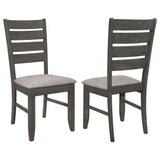 Set of 2 Modern Grey Padded Dining Chairs - Elegant, Comfortable, Stylish