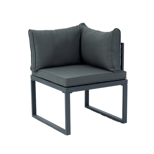 English Elm 4 Piece L-Shaped Patio Wicker Sectional Sofa Set With Dark Grey Cushions & Side Table For Outdoor Comfort W329S00031