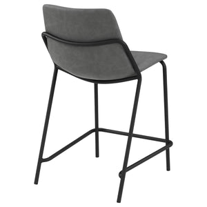 English Elm Grey Counter Height Stools Set Of 2 - Modern Comfort With Sleek Design & Durable Black Base B062P145615