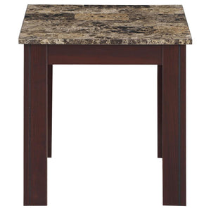 English Elm Brown 3-Piece Occasional Set with Faux Marble Tops, Two-Tone Finish & Straight Legs for Modern Living Room DecorBrown 3-Piece Occasional Set with Faux Marble Tops, Two-Tone Finish & Straight Legs for Modern Living Room Decor B062P145520