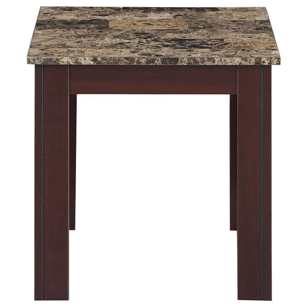 English Elm Brown 3-Piece Occasional Set with Faux Marble Tops, Two-Tone Finish & Straight Legs for Modern Living Room DecorBrown 3-Piece Occasional Set with Faux Marble Tops, Two-Tone Finish & Straight Legs for Modern Living Room Decor B062P145520