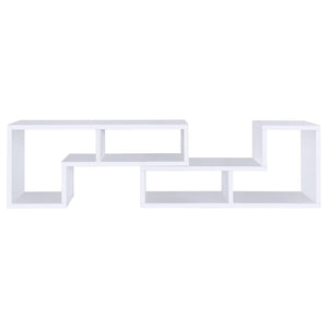 English Elm White Convertible Bookcase — Modern L-Shaped White Shelf Unit with 4 Open Shelves, Versatile Storage & TV Stand Friendly B062P145552
