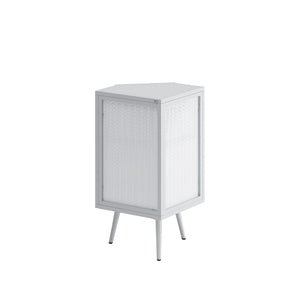 English Elm 22.25 Corner Floor Cabinet with Tempered Glass Door, Triangular Space-Saving Storage for Bath & Home W757130159