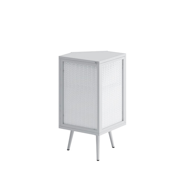 English Elm 22.25 Corner Floor Cabinet with Tempered Glass Door, Triangular Space-Saving Storage for Bath & Home W757130159