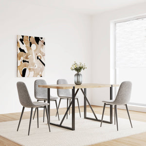 English Elm Dining Chairs Set Of 4 - Modern Spoon-Shaped Accent Chairs With Durable Black Metal Legs In Gray W2189131684