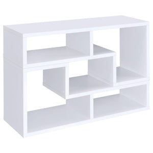 English Elm White Convertible Bookcase — Modern L-Shaped White Shelf Unit with 4 Open Shelves, Versatile Storage & TV Stand Friendly B062P145552