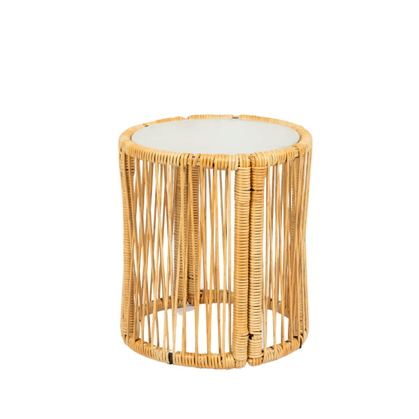 English Elm 3 Pieces Outdoor Patio Wicker Furniture Set – Light, Sturdy Metal Frame, All-Weather Wicker, 3.15" Cushions, Natural Yellow & Creme W329S00038