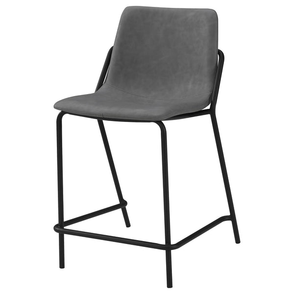 English Elm Grey Counter Height Stools Set Of 2 - Modern Comfort With Sleek Design & Durable Black Base B062P145615