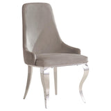 Grey Velvet Dining Chairs with Chrome Legs, Set of 2 - Chic Design