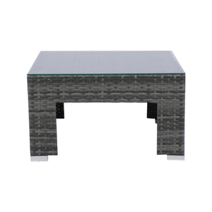 English Elm 7-Piece Patio Set w/ Retractable Canopy, Modular PE Wicker Sectional Sofa, Washable Cushions Gray W329S00029