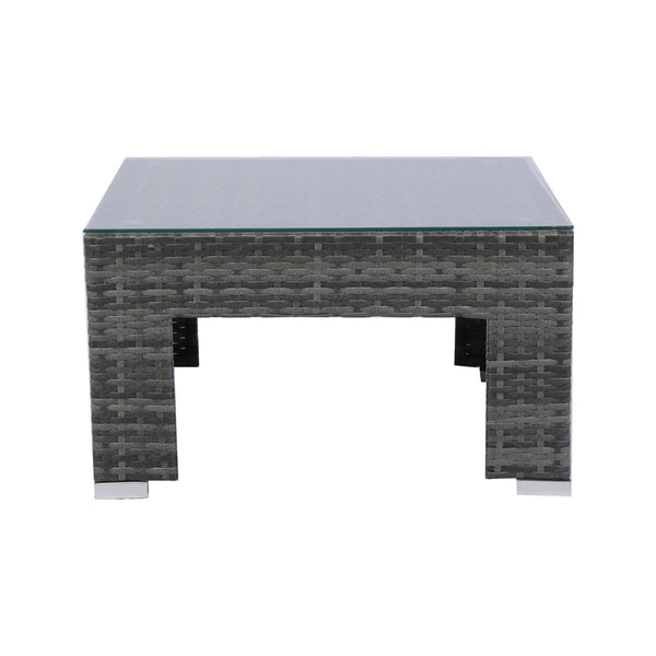 English Elm 7-Piece Patio Set w/ Retractable Canopy, Modular PE Wicker Sectional Sofa, Washable Cushions Gray W329S00029